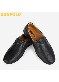 Giày Mọi Nam Da Bò Cao Cấp SUNPOLO CS5026 Mũi bo tròn thanh lịch (Đen, Nâu)