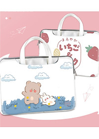 Túi xách da chống sốc laptop máy tính , túi công sở nữ cặp đựng laptop cute dễ thương