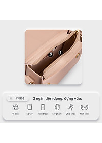 Túi Yuumy ( Thời trang nữ nắp gập dạng hộp size 21 - Túi đeo chéo da Seasand YN155 )