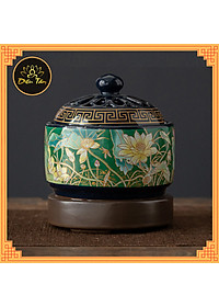 Lư xông trầm hương bằng điện hình hoa sen có điều chỉnh nhiệt độ hẹn giờ tự tắt