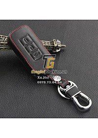 Bao da 3D bảo vệ chìa khóa xe Mitsubishi Attrage, Mitsubishi Xpander, Mitsubishi Outlander kèm móc đeo Inox