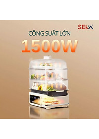 (HOT NEW) Nồi Lẩu Hấp 4 Tầng 24L SEKA SK6620 - 1500W Đa Năng 4 in 1 Hấp, Lẩu, Khử Trùng, Tiệt Trùng - Hàng Chính Hãng Bảo Hành 2 Năm