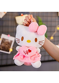 Gấu Bông Mèo Kitty Ôm Tim Siêu Dễ Thương (25cm--->60cm) Hàng Cao Cấp Loại 1 Chất Lượng Cao, An Toàn Cho Trẻ Nhỏ