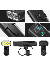 Đèn Pha Xe Đạp Chiếu Sáng Chống Nước CD-30 Gắn Tay lái, Vỏ nhựa ABS, Sạc Điện Type-C Có Đồng Hồ Hiển Thị Thời Gian Lượng Pin, Có Hỗ trợ Sạc Khẩn Cấp - Mai Lee