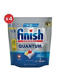 Combo 4 túi Viên Rửa Chén Bát Finish Powerball Quantum 21 viên