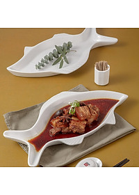 Đĩa cá hai vây sứ cao cấp Long Phương - Đĩa đựng đồ ăn hình cá