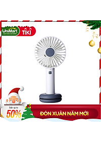 Quạt Mini Cầm Tay Damas Donut T9 Tích Điện Tiện Lợi Kèm Cáp Sạc - Tích Hợp Đèn Led Đổi Màu Lung Linh, Ảo Diệu -  Thiết Kế Chân Đế Thiết Kế Bánh Donut Giữ Quạt Để Bàn ( Đế Silicon Là Ngăn Để Cáp Sạc 0,5m)  - Hàng Chính Hãng