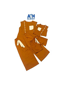 Bộ quần áo lửng cho mẹ Nâu xước - AICDMEUVNTQJ - AIN Closet