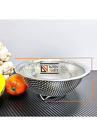  RỔ INOX (RÁ INOX) CAO CẤP. Dụng cụ đựng chứa thực phẩm với 3 chân cao TIỆN LỢI dùng trưng hoa quả, rửa rau củ quả, phơi hong bánh