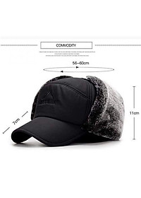 Mũ Đi Câu Cá Đêm, Mùa Đông - Mũ Câu Cá Mùa Đông Supplex Màu Đen, Giữ Nhiệt Tốt, Ấm Áp