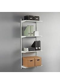 Thanh ray lỗ đôi kệ treo tường Railshelf H120cm bằng thép dày 1,4mm, sơn tĩnh điện hiện đại
