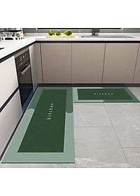 Combo Thảm Lót Sàn ,Thảm Nhà Bếp Siêu Mềm, Thấm Hút Nhanh Chất Liệu Silicon Chống Trơn Trượt (120 x 40cm và 60 x 40cm)
