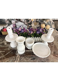 Bộ đồ thờ cúng đá cẩm thạch trắng