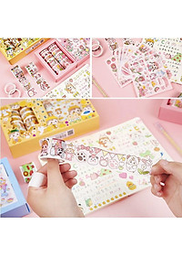 Hộp 10 Washi Tape 10 Sticker Cô Bé Cute Dễ Thương Băng Keo Dính Hình Dán Stickers Trang Trí Sổ Tay Xinh