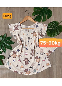 Nơi bán [HCM] (75-90kg) Đồ bộ bigsize lửng chất liệu tole - lanh. hoa- gấu - tim - thổ cẩm - thỏ - cún/chó - hoạt hình - ngôi sao - chuột mickey -chấm bi. botolelung1bigsize90kg