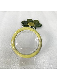 Vòng tay Đá Tự Nhiên Serpentine màu vàng bản dẹt cho người mệnh Thủy và Kim vongtaymenhthuy