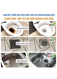 Bột thông cống cực mạnh HGO SUPER bột thông bồn cầu, bồn rửa bát, đường ống, chai 250gram