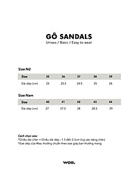 Dép quai ngang Unisex Basic Sandals WAA.- DA THẬT 100% - Sản phẩm thiết kế - Màu đen