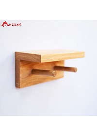 Kệ Treo Áo Khoác, Khăn, Đồ Dùng Gắn Tường Bằng Gỗ Thông, Kệ Gỗ Treo Tường Anzzar
