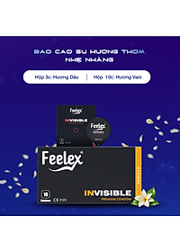 Bao cao su cao cấp OZO Feelex Invisible Cool - Hộp 10 bcs
