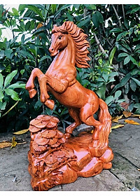 Tượng con ngựa nhất mã phi thiên gữ hương đá kt cao 30×17×8cm