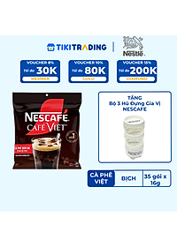 [Tặng Hũ Thủy Tinh NESCAFÉ (Tet 26) NESCAFE 750ml] Cà phê Hòa tan NESCAFÉ CAFÉ VIỆT 35 gói Vị Mạnh đặc trưng