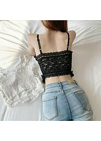 Áo 2s hai dây khuy ngọc phối ren có đệm ngực