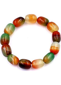 Vòng tay chuỗi hạt Lu Thống Thạch Anh Xanh Nâu Bầu 12mm x 16mm - hợp mệnh Mộc, mệnh Hỏa