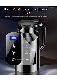 Bình Đun Nước Xe Hơi Chuyên Dùng Mẫu Mới 2026 Dung Tích 1200ML SUS304 12V/24V 200W Tự Ngắt Khi Sôi Dùng Cho Xe Tải Xe Khách Đường Dài