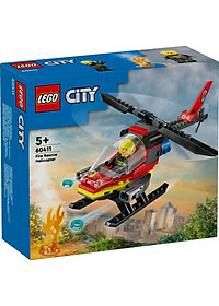 LEGO CITY 60411 Đồ chơi lắp ráp Trực thăng cứu hỏa (85 chi tiết)