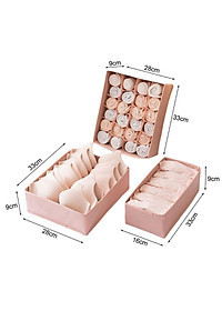 Set 3 Hộp Đựng Đồ Lót Túi Đựng Đồ Lót, Tất Vớ, Đựng Đồ Đa năng Gấp Gọn Đa Năng - Hàng Loại 1 - Chính Hãng MINIIN