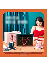 Cốc hâm nóng đồ uống   ,đa năng  ,kèm đế  và thìa mạ vàng cao cấp có hộp đựng sang trọng , có  thể làm quà tặng cho bạn bè người thân