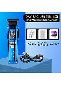Tông đơ chấn viền Kemei KM-2795 lưỡi cắt mạ carbon DLC cao cấp công suất mạnh mẽ 8W sạc nhanh USB pin lâu - Chính hãng