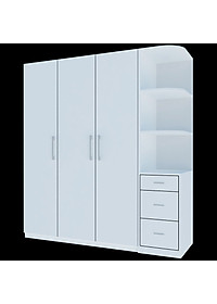[Miễn phí vận chuyển & Lắp đặt tại TP. Hồ Chí Minh] Tủ quần áo gỗ cao cấp thiết kế thông minh 3 cánh, nhiều ngăn hộc phong cách sang trọng Ohaha - TQA032 - Màu D/Màu Trắng