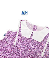 Đầm bé gái họa tiết hoa Cát đằng tím lanh lụa - AICDBG0AJSTD - AIN Closet