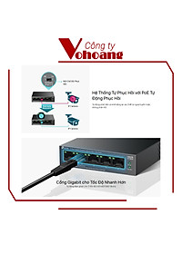 Switch Gigabit 5 Cổng TP-Link LS105GP với 4 Cổng PoE+ Công Suất Tối Đa 65W Vỏ Kim Loại - Hàng chính hãng