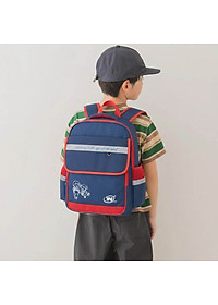 Balo học sinh TN.Bags xanh đen phối đỏ – Balo tiểu học có nắp siêu nhẹ nhiều ngăn cao cấp cho bé năng động TNB3016