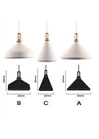 Bộ thả bàn ăn phong cách Châu Âu quý tộc đẹp mắt kiểu ABC - Tặng kèm bóng LED chuyên dụng và 1 thanh ngang 50cm lắp 3 đèn