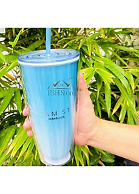 Ly nhựa 2 lớp LocknLock kèm ống hút Dream star Double wall cold cup 750ml HAP522