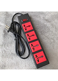 Ổ cắm Điện Quang ECO ĐQ ESK 2BR 43ECO (4 Lỗ 3 chấu, dây dài 2m, màu đen đỏ)