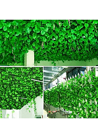 Bó 12 dây lá nho giả vải - Size 210cm - Cây giả, hoa lụa Decor trang trí nhà cửa