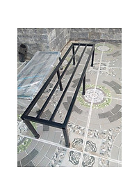 Kệ kê chậu cây ngoài trời Dài 120cm. Rộng 25cm. Cao 10-15-20-25cm. 6 chân. 2nan phụ. hộp thép 2x2cm
