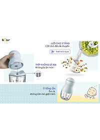 Máy Xay Thực Phẩm Bear QSJ-D02Q1 Xay Cực Êm 0.6L - Hàng Nhập Khẩu