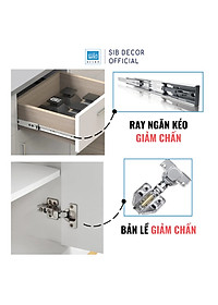 Tủ Gỗ Kết Hợp Cửa Kính Thương Hiệu SIB Decor Đa Năng, Hiện Đại KG45