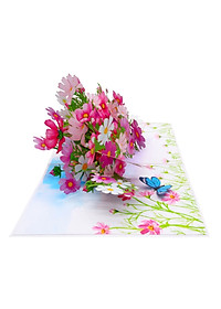 Thiệp 3D Pop Up Hoa Cánh Bướm (Cosmos) – Thiệp Hoa Chúc Mừng, Sinh Nhật, Lãng Mạn, F42