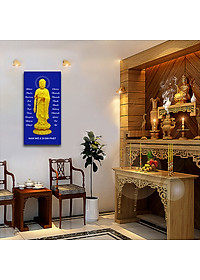 Tranh gỗ treo tường trang trí nhà cửa, không gian thờ cúng mẫu tam thánh, phật adida tượng vàng, Tranh Nội Thất Phật A Di Đà HPV-133 (30 x 60 cm)