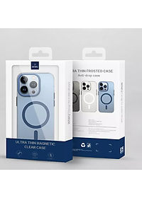 Ốp lưng chống sốc cho iPhone 14 Plus (6.7 inch) hỗ trợ sạc Maqsafe hiệu WIWU PC Ultra-thin Frosted Magnetic Case (mặt lưng nhám mờ, gờ bảo vệ Camera 0.5mm) - hàng nhập khẩu