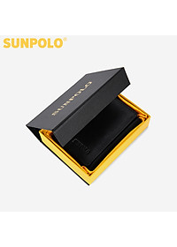 Ví Nam Đứng Gấp 3 Da Bò Cao Cấp SUNPOLO WSTF51 (Đen, Nâu Đỏ, Xanh)