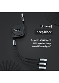 Dây Cáp Sạc nhanh 6A 100W 3 Trong 1 Rút Được gọn tiện lợi Cho Huawei Honor Xiaomi Samsung - miếng lót chuột