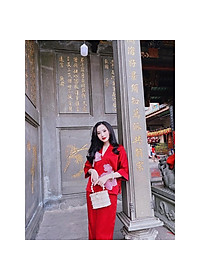 Bộ Đi Lễ Chùa - Đồ Lam Nữ Đi Chùa Đẹp Cao Cấp Trang Nhã Vải Lụa Hoa Nổi 2021 Dành Cho Phật Tử AL002